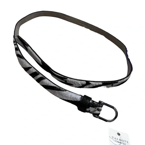 VTG Talbots calf hair belt 3X. Zebra print 223061510_0332.jpg main image 2